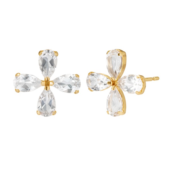 K10YGホワイトトパーズピアス