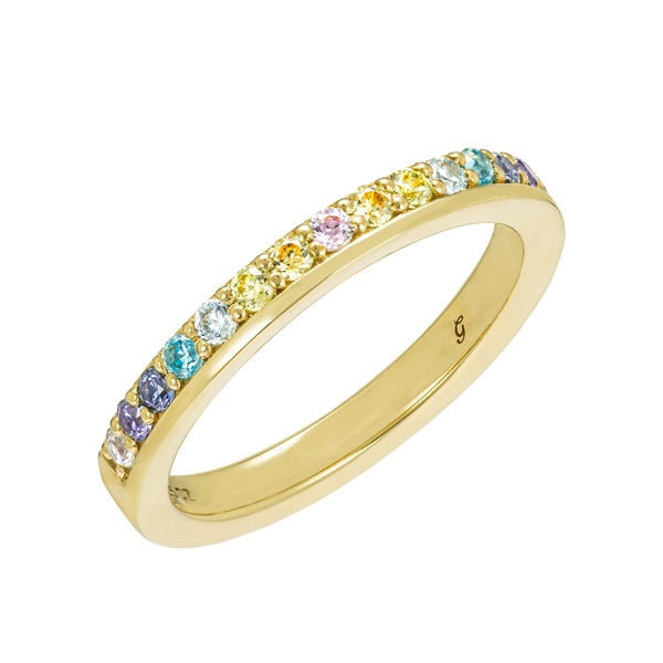 SV925(イエローゴールドプレーティング)キュービックジルコニアピンキーリング