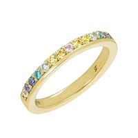 SV925(イエローゴールドプレーティング)キュービックジルコニアピンキーリング