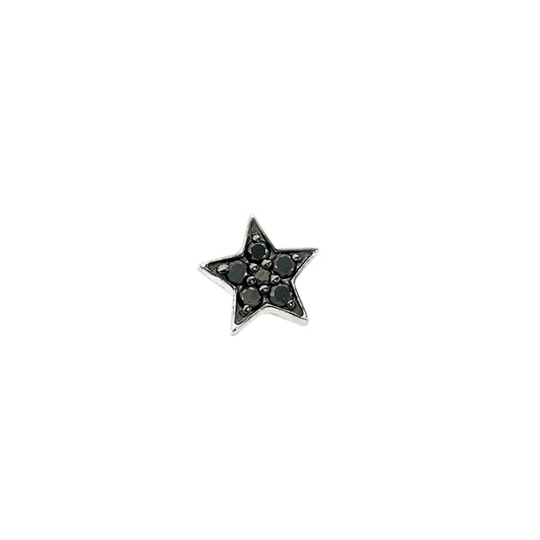 K18WGブラックダイヤモンドピアス(片耳用)