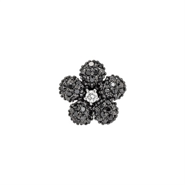 プラチナブラックダイヤモンド/ダイヤモンドピアス(片耳用)