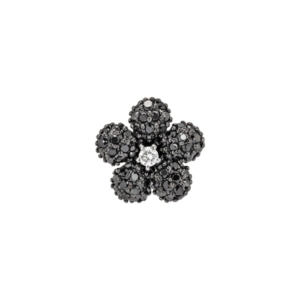 マヨPonte Vecchio ダイヤ&ブラックダイヤ 花モチーフピアス マヨPonte