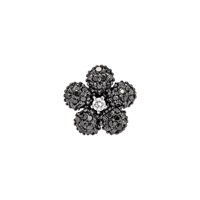 プラチナブラックダイヤモンド/ダイヤモンドピアス(片耳用)