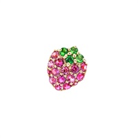 K10YGピンクサファイア/グリーンガーネットピアス(片耳用)