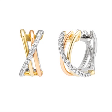 K18YG/PG/Pt950ダイヤモンドピアス