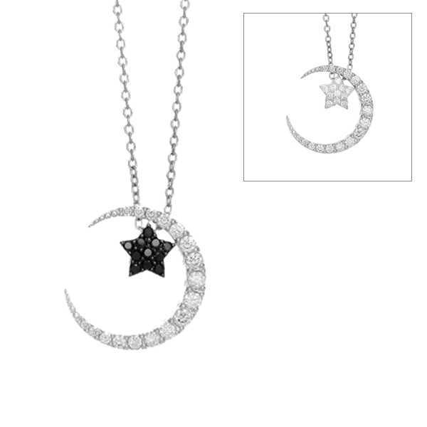 ネックレス希少K18WG ブラックダイヤモンド 20.05ct スルーネックレス 5.0ｇ