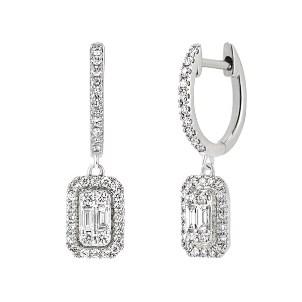 K18WGダイヤモンドピアス