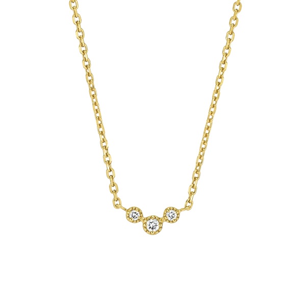 SV925(イエローゴールドプレーティング)ダイヤモンドネックレス