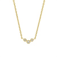 SV925(イエローゴールドプレーティング)ダイヤモンドネックレス