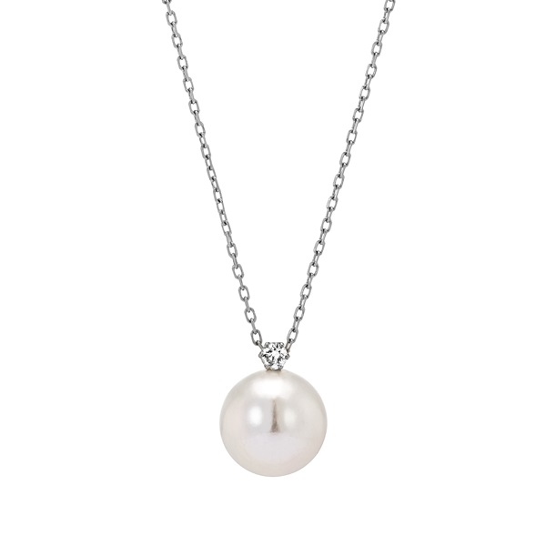 Pt950アコヤパール/ダイヤモンドネックレス