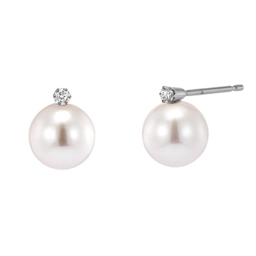 Pt950アコヤパール/ダイヤモンドピアス