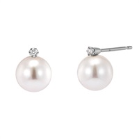 Pt950アコヤパール/ダイヤモンドピアス