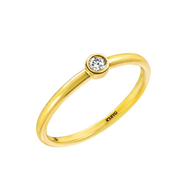 K18YGダイヤモンドリング