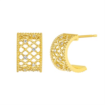 K18YGダイヤモンドピアス