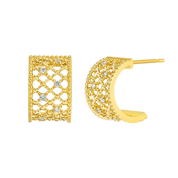 K18YGダイヤモンドピアス