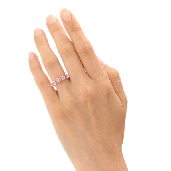 ポンテヴェキオ 指輪 K18PG ピンクサファイア ダイヤモンド 【430】