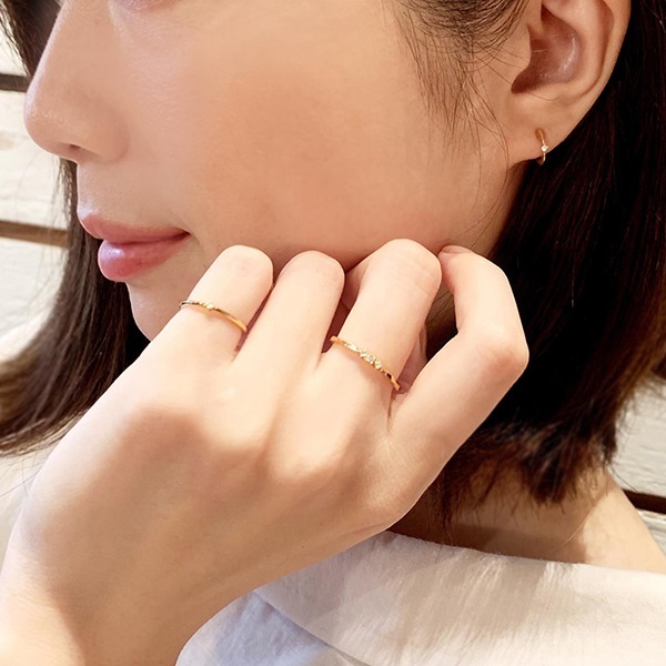 【美品】ポンテヴェキオ リング 指輪 k10 ダイヤモンド 0.07ct