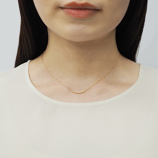 ポンテヴェキオ ダイヤモンドプチネックレス 一粒石ネックレス18K K18YGダイヤモンドネックレス | ポンテヴェキオ公式オンライン