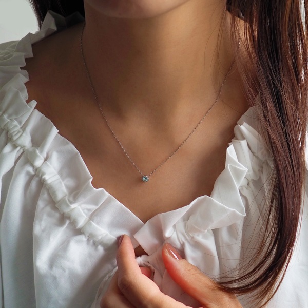 Pt950ブルーダイヤモンド/ダイヤモンドネックレス | ポンテヴェキオ