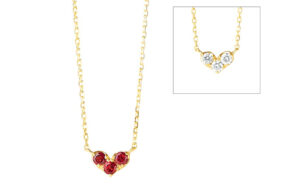 ポンテヴェキオ K10YG ガーネット ダイヤモンド ネックレス