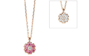 ポンテヴェキオ K18YG ガーネット ダイヤモンド ネックレス