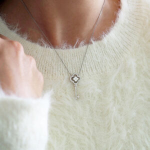 ポンテヴェキオ Pt950 ダイヤモンド 鍵 ネックレス