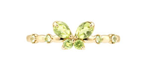 ポンテヴェキオ K10YGペリドット 蝶リング