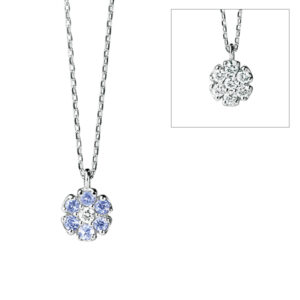 K18WG タンザナイト ダイヤモンド ネックレス