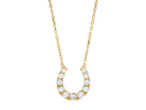 ポンテヴェキオ K18YG ダイヤモンド 馬蹄 ネックレス