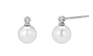 ポンテヴェキオ Pt950 アコヤ パール ダイヤモンド ピアス
