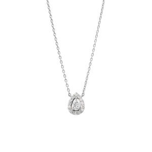 ポンテヴェキオ Pt950 ペアシェイプ ダイヤモンド ネックレス