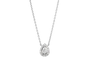 ポンテヴェキオ Pt950 ペアシェイプ ダイヤモンド ネックレス